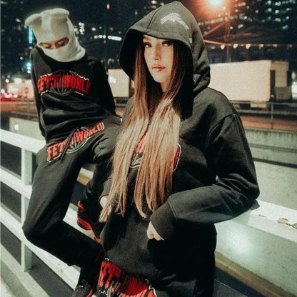 Eleganza Italiana High Street Harajuku Punk Graphic Embroidery Y2K Hoodie Sweatshirt Gothic Oversized Hip Hop Jacket Top Casual pullover Women Men Streetwear high fashion shein amazon temu target Walmart online