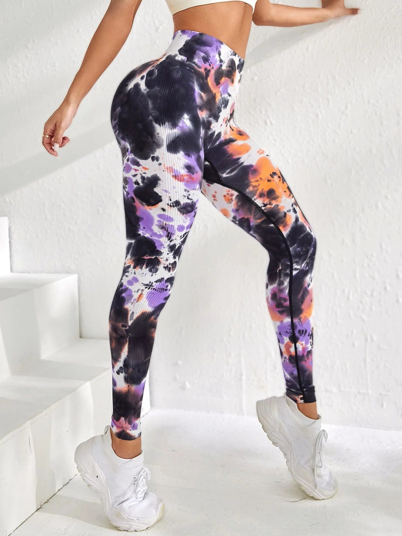 Eleganza Italiana High Waist Sports Leggings Printed Gym Tights Summer Woman Running Pants Booty Lifting Leggings Tie Dye Push Up Legging Streetwear high fashion shein amazon temu target Walmart online