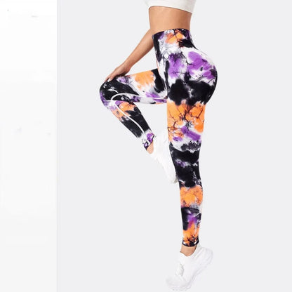 Eleganza Italiana High Waist Sports Leggings Printed Gym Tights Summer Woman Running Pants Booty Lifting Leggings Tie Dye Push Up Legging Streetwear high fashion shein amazon temu target Walmart online