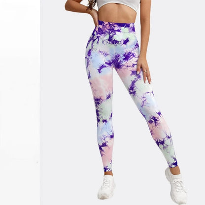 Eleganza Italiana High Waist Sports Leggings Printed Gym Tights Summer Woman Running Pants Booty Lifting Leggings Tie Dye Push Up Legging Streetwear high fashion shein amazon temu target Walmart online