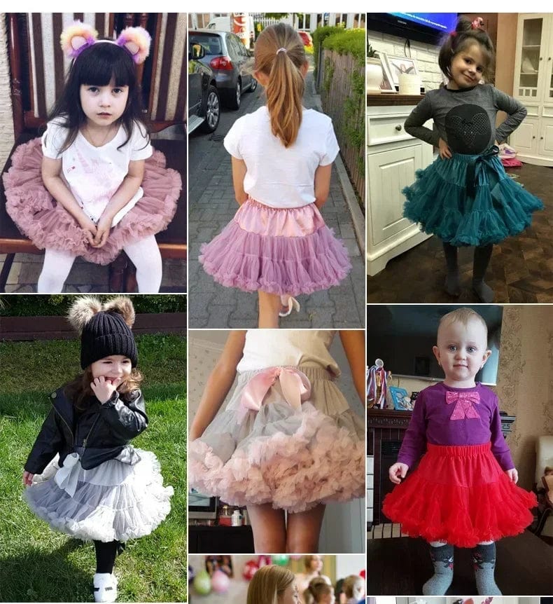 Eleganza Italiana HOT Girls Tutu Skirts Solid Fluffy Tulle Princess Ball Gown Pettiskirt Kids Ballet Party Performance Dress for Children PP001 Streetwear high fashion shein amazon temu target Walmart online