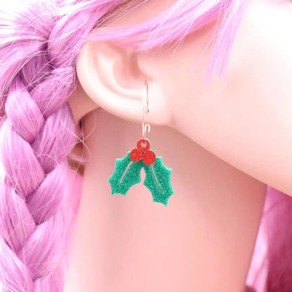 Eleganza Italiana Hot sale CN Hoop Christmas fruit  Acrylic Trendy christmas earrings Jewelry for women Streetwear high fashion shein amazon temu target Walmart online