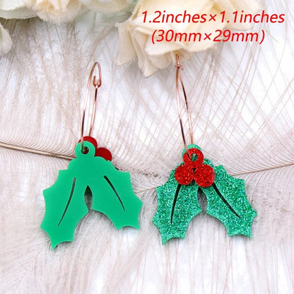 Eleganza Italiana Hot sale CN Hoop Christmas fruit  Acrylic Trendy christmas earrings Jewelry for women Streetwear high fashion shein amazon temu target Walmart online