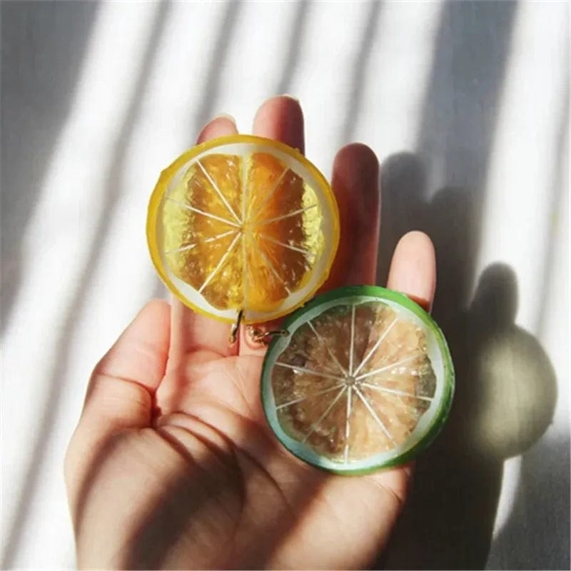 Eleganza Italiana Imitation Fruit Resin Earrings Novel Fruit Earrings Personalized Gifts Lemon Slice Earrings Unique Gifts Suitable for Women Streetwear high fashion shein amazon temu target Walmart online