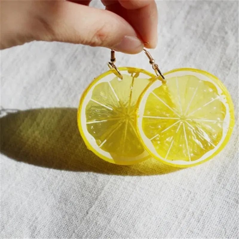 Eleganza Italiana Imitation Fruit Resin Earrings Novel Fruit Earrings Personalized Gifts Lemon Slice Earrings Unique Gifts Suitable for Women Streetwear high fashion shein amazon temu target Walmart online