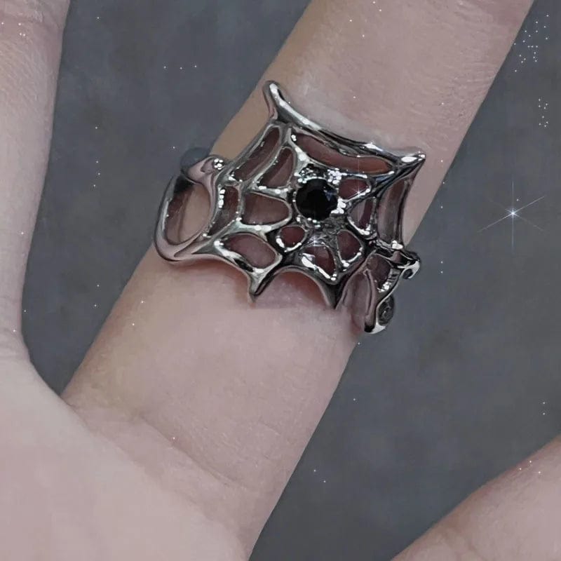 Eleganza Italiana Irregular Black Cross Star Animal Spider Aesthetic Rings For Women Y2K EMO Gothic Ring Grunge Halloween Rave Jewelry Accessories Streetwear high fashion shein amazon temu target Walmart online