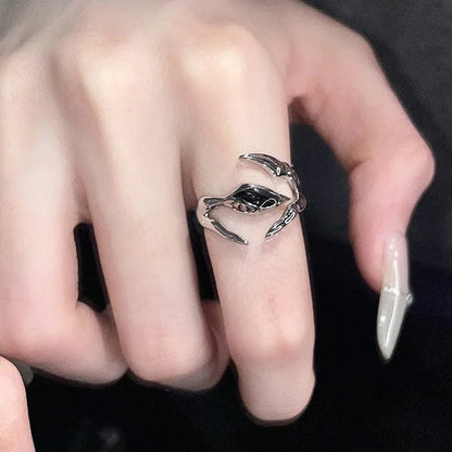 Eleganza Italiana Irregular Black Cross Star Animal Spider Aesthetic Rings For Women Y2K EMO Gothic Ring Grunge Halloween Rave Jewelry Accessories Streetwear high fashion shein amazon temu target Walmart online