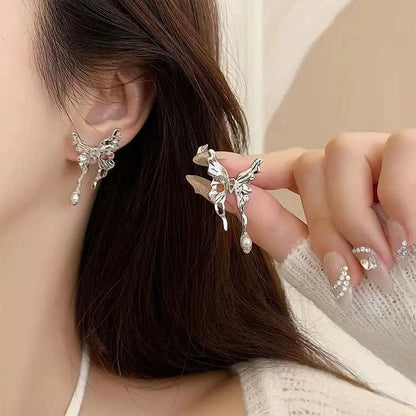 Eleganza Italiana Irregular Heart Tassel Star Earrings Women Design Senior Sense of Fashion Personality Earring 2023 Y2K Trendy Party Jewelry Gift Streetwear high fashion shein amazon temu target Walmart online