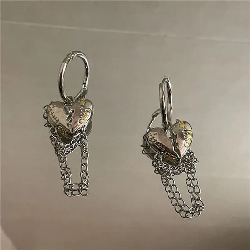 Eleganza Italiana Irregular Heart Tassel Star Earrings Women Design Senior Sense of Fashion Personality Earring 2023 Y2K Trendy Party Jewelry Gift Streetwear high fashion shein amazon temu target Walmart online