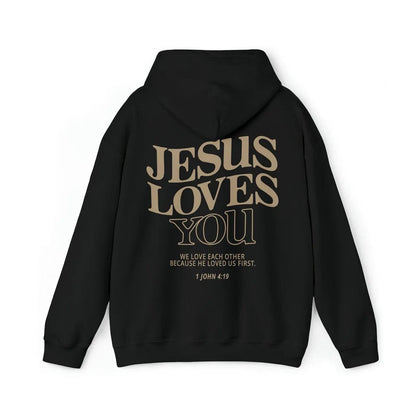 Eleganza Italiana Jesus Loves You Print Hoodies for Women&