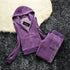 Eleganza Italiana JUICY COMETURE Velvet Tracksuit Women New Sports Suit 2024 Winter Casual Warm Hooded Jacket Y2K Women&