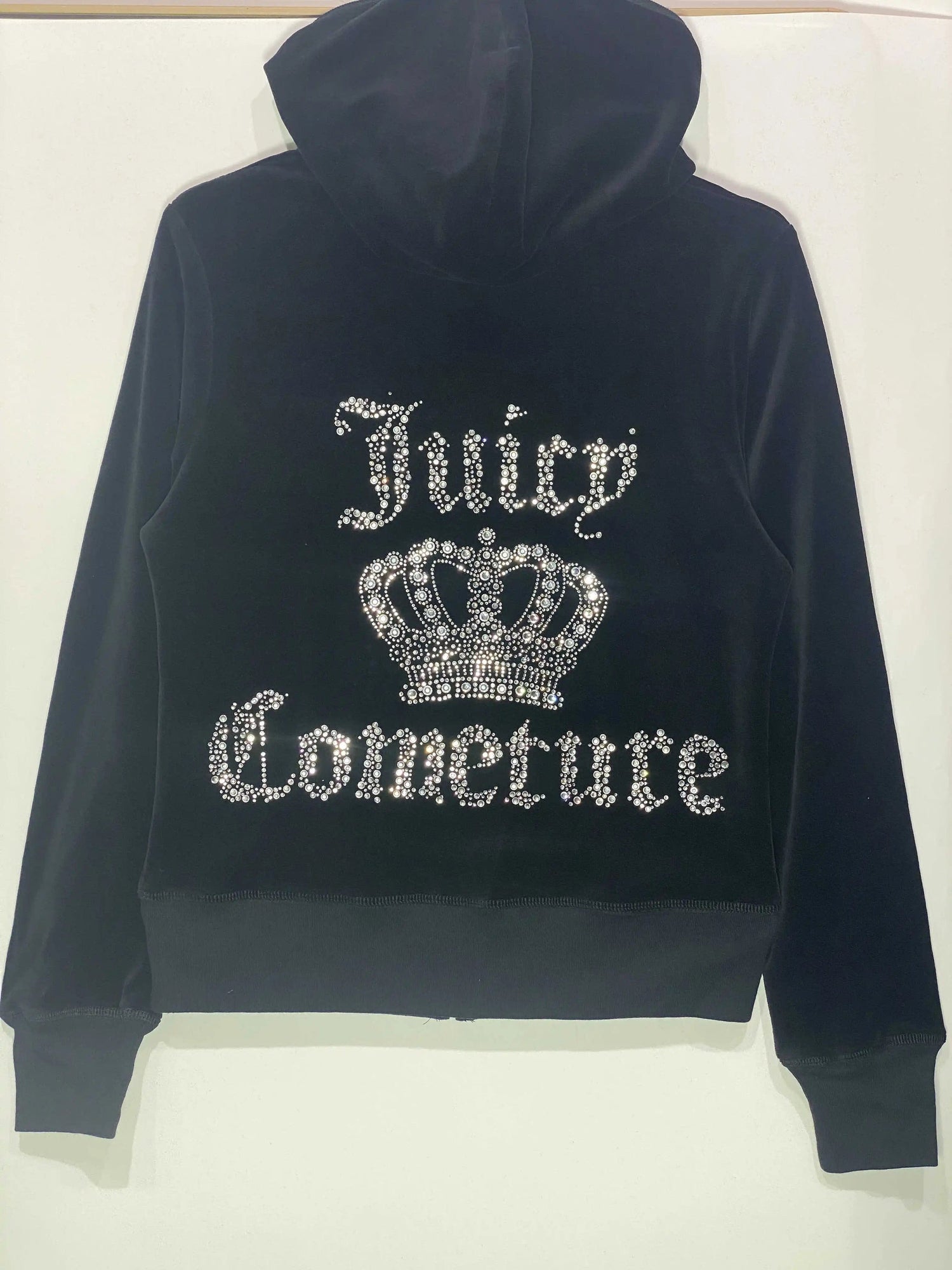 Eleganza Italiana JUICY COMETURE Velvet Tracksuit Women New Sports Suit 2024 Winter Casual Warm Hooded Jacket Y2K Women&