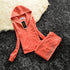 Eleganza Italiana JUICY COMETURE Velvet Tracksuit Women New Sports Suit 2024 Winter Casual Warm Hooded Jacket Y2K Women&