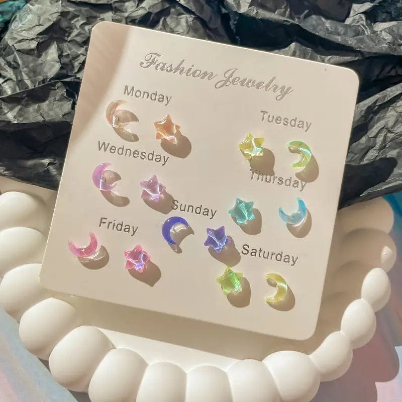 Eleganza Italiana KADRUFI 2023 Y2K Moonlight Stone Heart Butterfly Shape Stud Earring Set for Women Korean Fashion Girls Earrings Jewelry Gift Streetwear high fashion shein amazon temu target Walmart online