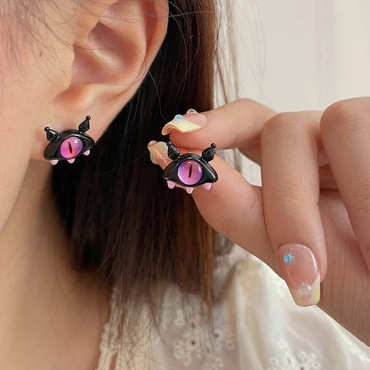 Eleganza Italiana Kiss Jewelry Cute Cartoon Monster Eyes Star Earrings Set for Women Goth Y2K Accessories Asymmetric Blue Opal Stud Earring Gift Streetwear high fashion shein amazon temu target Walmart online