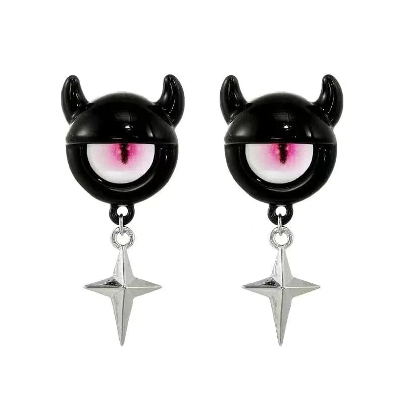 Eleganza Italiana Kiss Jewelry Cute Cartoon Monster Eyes Star Earrings Set for Women Goth Y2K Accessories Asymmetric Blue Opal Stud Earring Gift Streetwear high fashion shein amazon temu target Walmart online