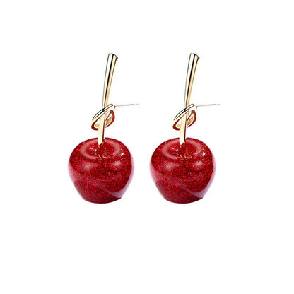 Eleganza Italiana Korea Needle Red Cherry Earrings Apple Earrings Girl Heart Earrings Personality Forest Fruit Earrings Wholesale cute earrings Streetwear high fashion shein amazon temu target Walmart online