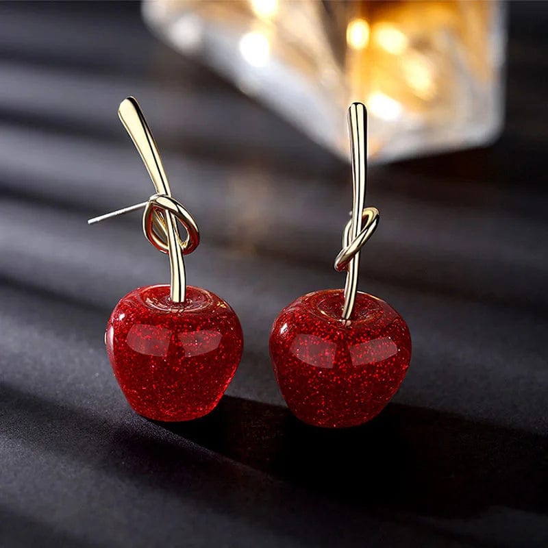 Eleganza Italiana Korea Needle Red Cherry Earrings Apple Earrings Girl Heart Earrings Personality Forest Fruit Earrings Wholesale cute earrings Streetwear high fashion shein amazon temu target Walmart online