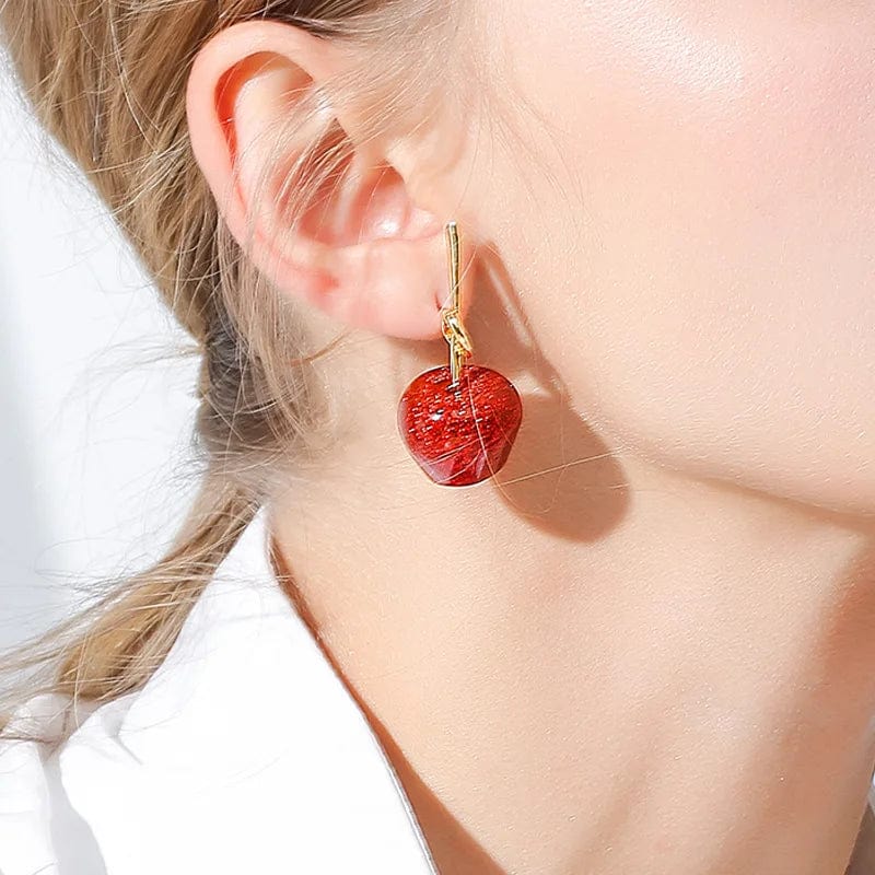 Eleganza Italiana Korea Needle Red Cherry Earrings Apple Earrings Girl Heart Earrings Personality Forest Fruit Earrings Wholesale cute earrings Streetwear high fashion shein amazon temu target Walmart online