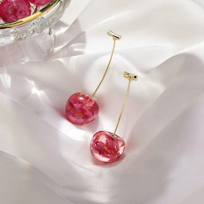 Eleganza Italiana Korea Needle Red Cherry Earrings Apple Earrings Girl Heart Earrings Personality Forest Fruit Earrings Wholesale cute earrings Streetwear high fashion shein amazon temu target Walmart online