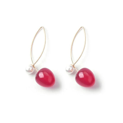 Eleganza Italiana Korea Needle Red Cherry Earrings Apple Earrings Girl Heart Earrings Personality Forest Fruit Earrings Wholesale cute earrings Streetwear high fashion shein amazon temu target Walmart online