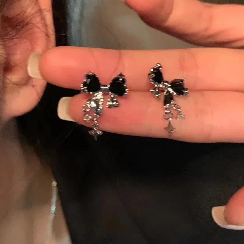 Eleganza Italiana Korean Bowknot Zircon Stud Earrings for Women Trendy Cute Pink Crystal Earrings Personality Y2k Earring Girl Party Jewelry Gifts Streetwear high fashion shein amazon temu target Walmart online