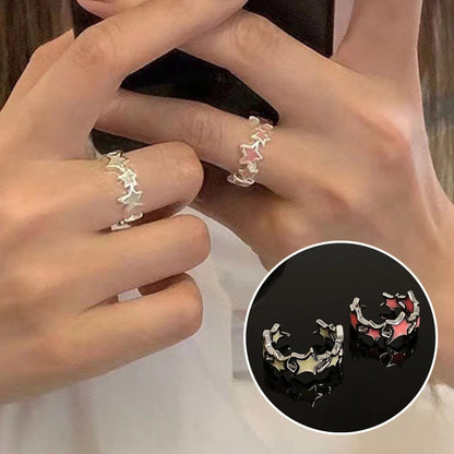 Eleganza Italiana Korean Fashion Stars Couple Rings For Women Girl Sweet Adjustable Finger Ring Bosom Friend Irregular Aesthetics Y2k Jewelry Gift Streetwear high fashion shein amazon temu target Walmart online