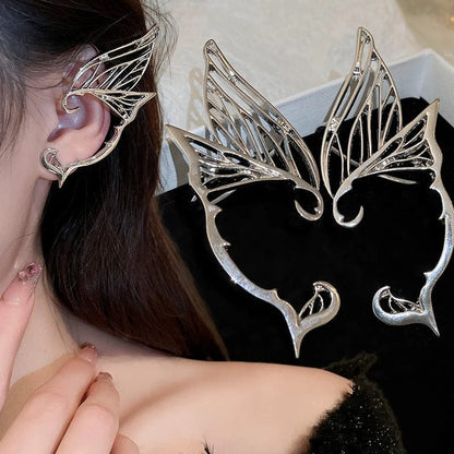 Eleganza Italiana Korean Hollow Butterfly Fairy Wing Stud Earrings For Women Girl Ear Cuff Hanging One Piece Earring Pendientes Mujer Jewelry Gift Streetwear high fashion shein amazon temu target Walmart online