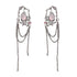 Eleganza Italiana Laser Stone Pink Love Heart Pendant Star Butterfly Long Tassel Drop Earrings for Women Cool Girl Y2K Jewelry HUANZHI NEW INS Streetwear high fashion shein amazon temu target Walmart online