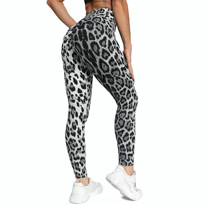 Eleganza Italiana Leopard Printed Yoga Women Pants Animal Textured Leggings High Waisted Sports Leggins Tie Dye Trainer Gym Clothing Fitness Tight Streetwear high fashion shein amazon temu target Walmart online