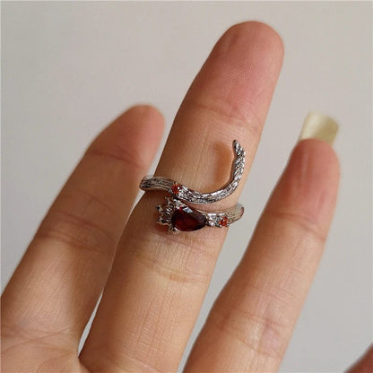 Eleganza Italiana Liquid Irregular Red Crystal Heart Pearl Star Rings Women Y2K Gothic Animal Ring Aesthetic Creative Grunge Jewelry Accessories Streetwear high fashion shein amazon temu target Walmart online