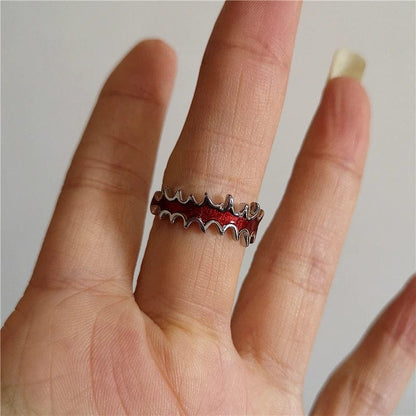 Eleganza Italiana Liquid Irregular Red Crystal Heart Pearl Star Rings Women Y2K Gothic Animal Ring Aesthetic Creative Grunge Jewelry Accessories Streetwear high fashion shein amazon temu target Walmart online