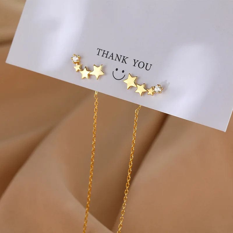 Eleganza Italiana Long Tassel Star ear line Drop Earrings  Fashion Women Summer Jewelry Earrings for Girls Party Gift Streetwear high fashion shein amazon temu target Walmart online