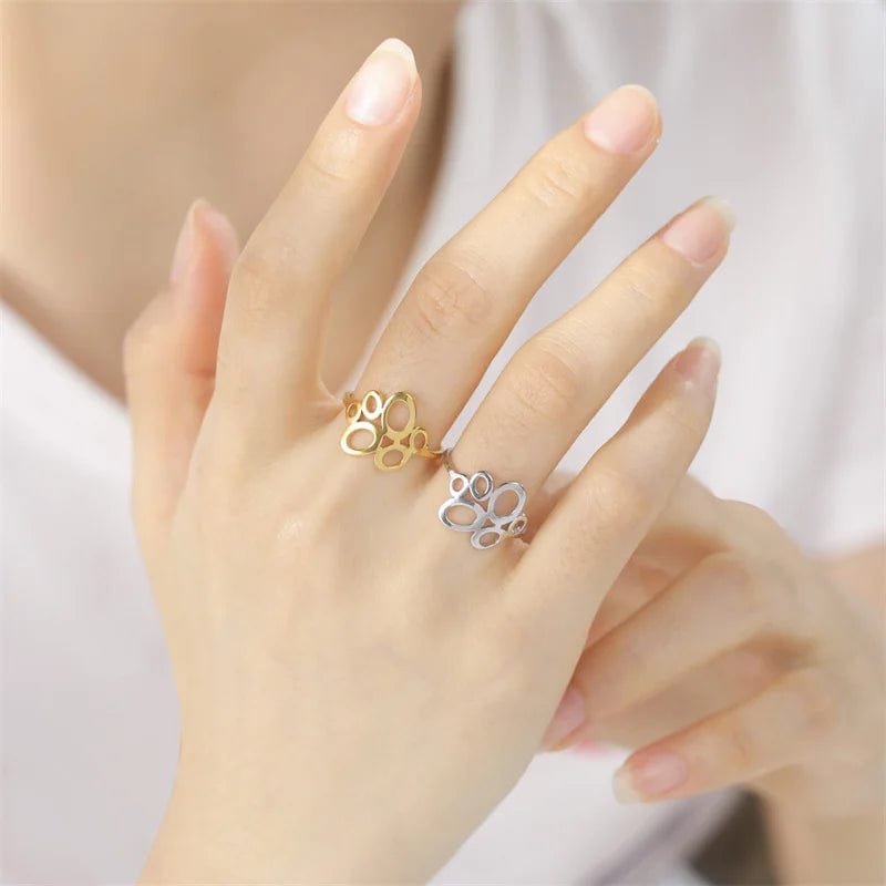 Eleganza Italiana Luxury Leaves Stainless Steel Rings For Women 2023 Trend Geometric Finger Ring Gift Aesthetic Jewelry Wholesale anillos mujer Streetwear high fashion shein amazon temu target Walmart online