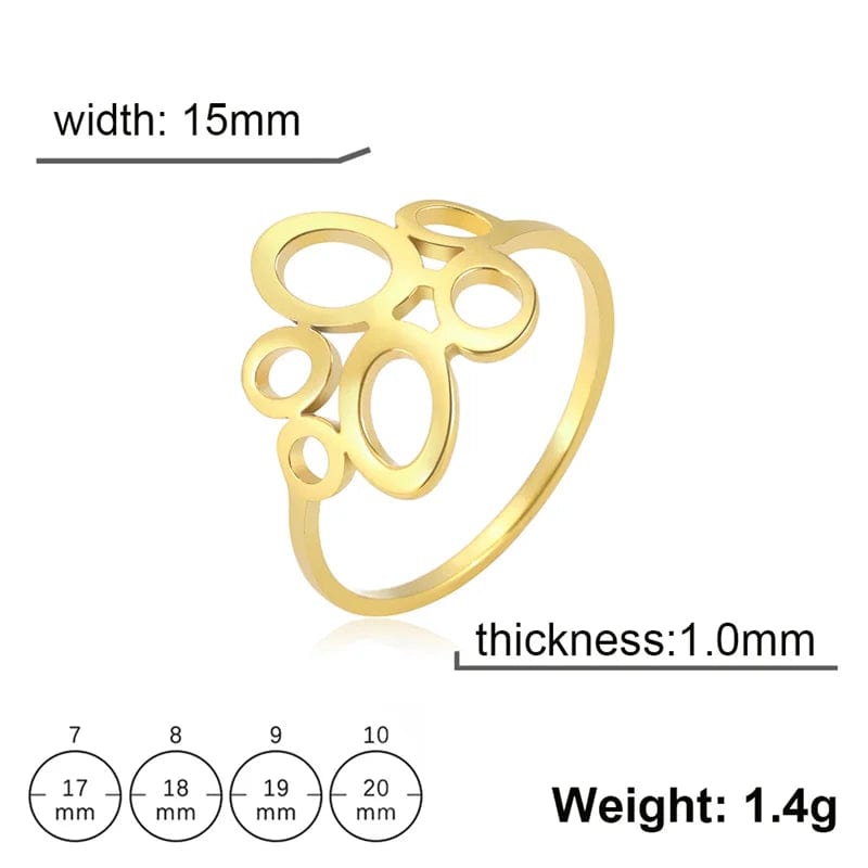 Eleganza Italiana Luxury Leaves Stainless Steel Rings For Women 2023 Trend Geometric Finger Ring Gift Aesthetic Jewelry Wholesale anillos mujer Streetwear high fashion shein amazon temu target Walmart online