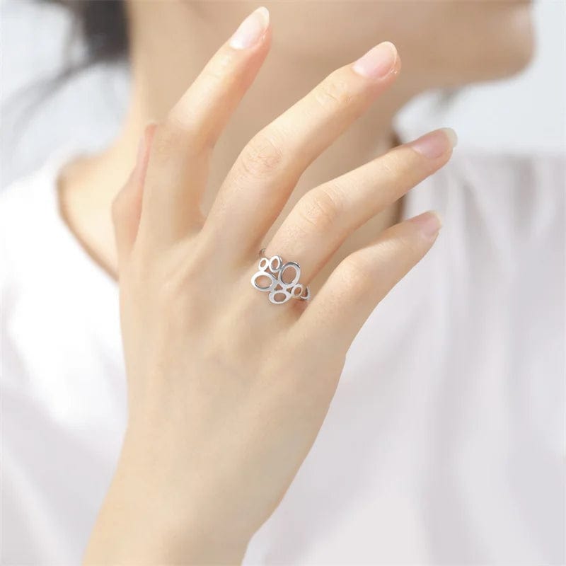 Eleganza Italiana Luxury Leaves Stainless Steel Rings For Women 2023 Trend Geometric Finger Ring Gift Aesthetic Jewelry Wholesale anillos mujer Streetwear high fashion shein amazon temu target Walmart online