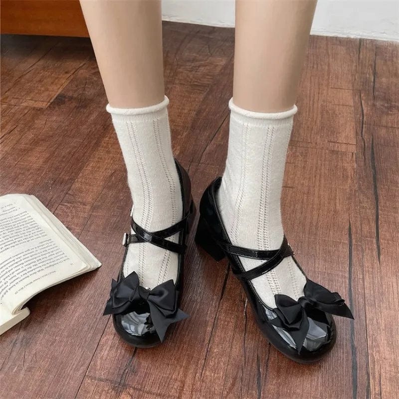 Eleganza Italiana Mary Jane Lolita Shoes Women Y2K Patent Leather Low Heels Pumps Women Silk Bow Tie Ankle Straps Party Shoes Zapatos De Mujer Streetwear high fashion shein amazon temu target Walmart online