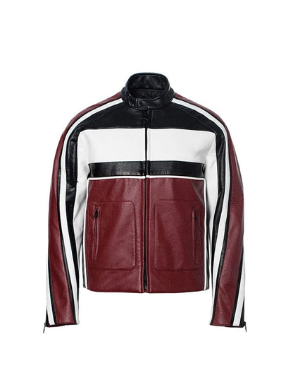 Eleganza Italiana Mauroicardi Spring Autumn Cool Patchwork Soft Pu Leather Jacket Men Zip Up Luxury Designer Clothes Runway European Fashion 2023 Streetwear high fashion shein amazon temu target Walmart online