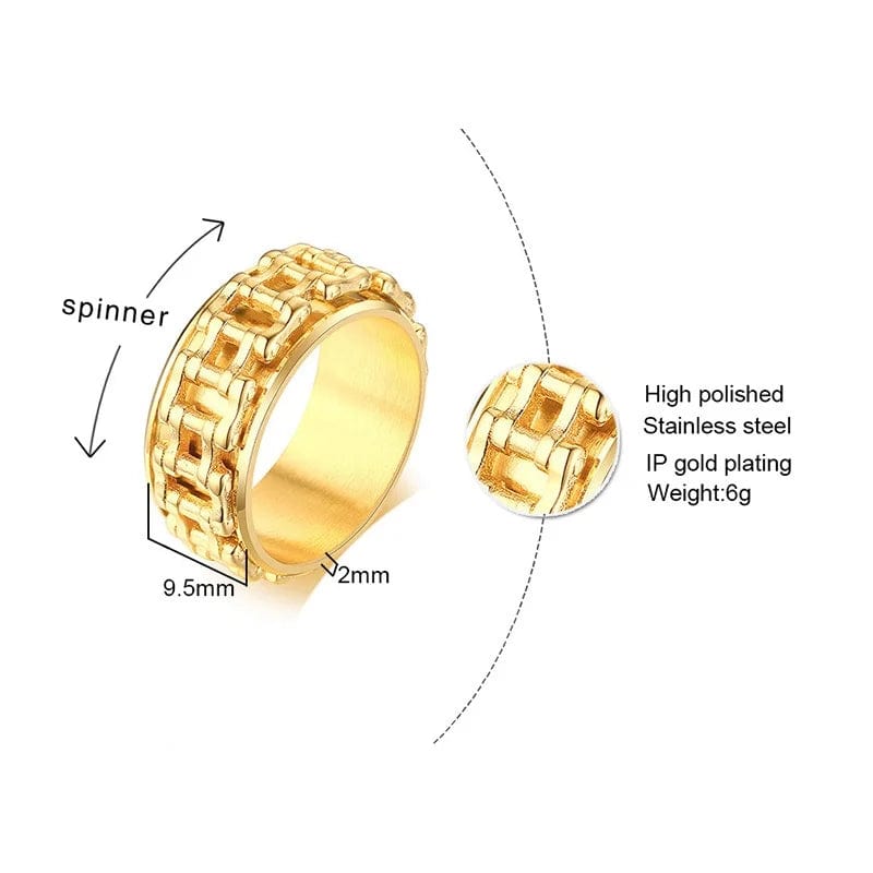 Eleganza Italiana Men Fidgets Rings 2022 Trend Punk Rings Y2k Jewelry Stainless Steel Anti Stress Ring Rotate Gift Streetwear high fashion shein amazon temu target Walmart online