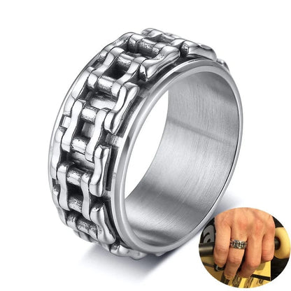 Eleganza Italiana Men Fidgets Rings 2022 Trend Punk Rings Y2k Jewelry Stainless Steel Anti Stress Ring Rotate Gift Streetwear high fashion shein amazon temu target Walmart online