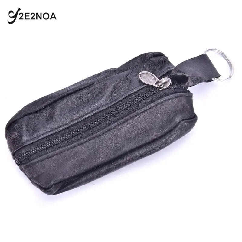 Eleganza Italiana Men Key Case Leather Wallets Coin Purse Soft Zipper Bag Keychain Cover For Money Pocket Thin Wallets Ring Pouch Card Purse Streetwear high fashion shein amazon temu target Walmart online