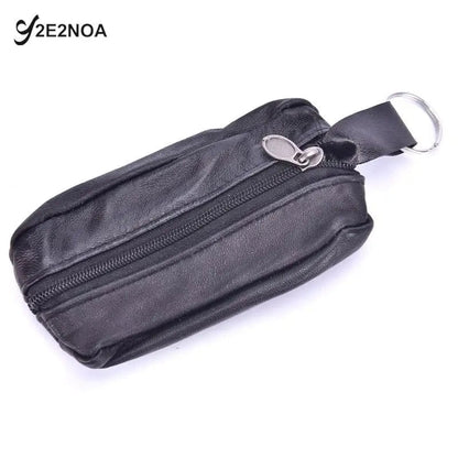 Eleganza Italiana Men Key Case Leather Wallets Coin Purse Soft Zipper Bag Keychain Cover For Money Pocket Thin Wallets Ring Pouch Card Purse Streetwear high fashion shein amazon temu target Walmart online