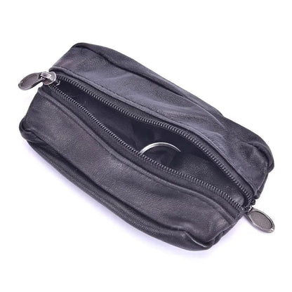 Eleganza Italiana Men Key Case Leather Wallets Coin Purse Soft Zipper Bag Keychain Cover For Money Pocket Thin Wallets Ring Pouch Card Purse Streetwear high fashion shein amazon temu target Walmart online