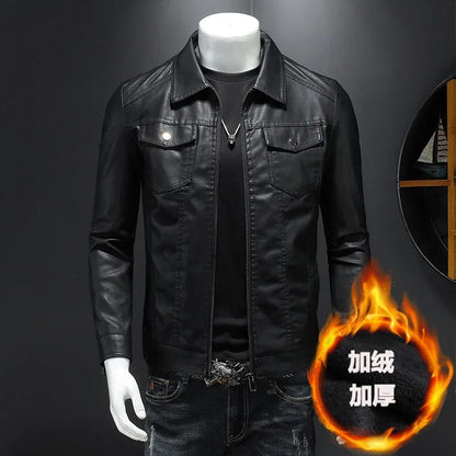 Eleganza Italiana Men Slim Locomotive Leather Jackets Multiple Pockets Moto Biker Pu Leather Coats High Quality Male Spring Leather Jackets 5XL Streetwear high fashion shein amazon temu target Walmart online