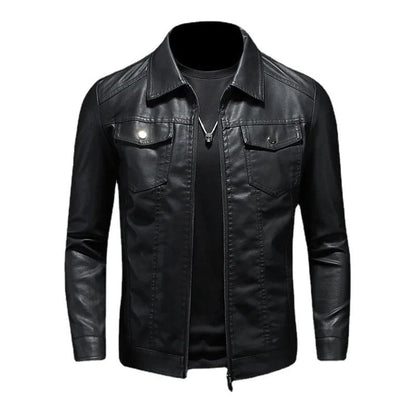 Eleganza Italiana Men Slim Locomotive Leather Jackets Multiple Pockets Moto Biker Pu Leather Coats High Quality Male Spring Leather Jackets 5XL Streetwear high fashion shein amazon temu target Walmart online