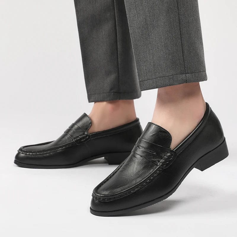 Eleganza Italiana Men Streetwear Fashion Business Casual Thick Platform Genuine Leather Wedding Loafers Shoes Harajuku Korean Man Leather Shoes Streetwear high fashion shein amazon temu target Walmart online