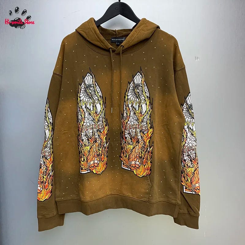 Eleganza Italiana Men Woman Hip Hop 2024fw Casual Couple Hooded Pullovers Streetwear High Quality WHO DECIDES WAR Hoodies Oversized Cotton Streetwear high fashion shein amazon temu target Walmart online