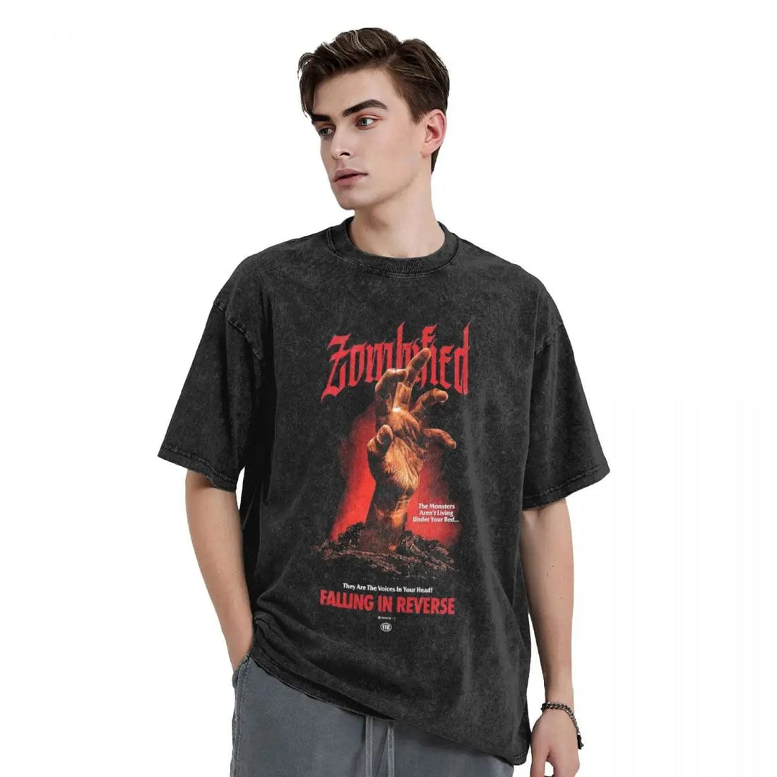 Eleganza Italiana Mens Zombified Falling In Reverse T-Shirts Tops Summer Y2K Casual Short Sleeve T-Shirt O Neck Fashion Design Tee Shirt Wholesale Streetwear high fashion shein amazon temu target Walmart online