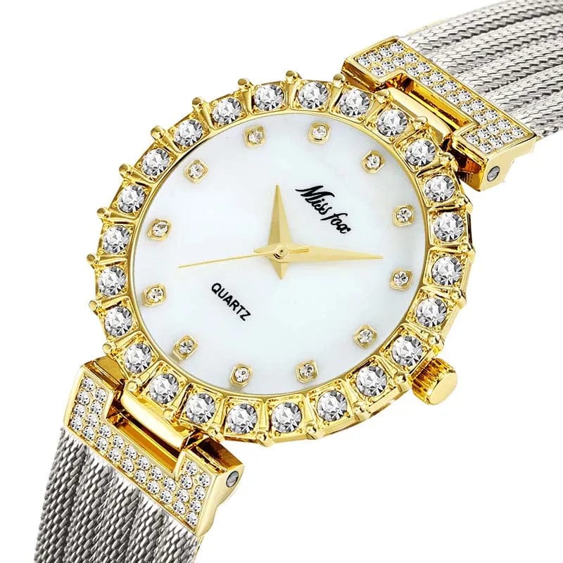 Eleganza Italiana MISSFOX Women Watches Luxury Brand Watch Bracelet Waterproof Big Lab Diamond Ladies Wrist Watches For Women Quartz Clock Hours Streetwear high fashion shein amazon temu target Walmart online