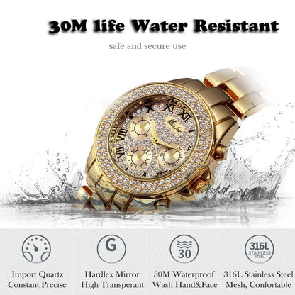 Eleganza Italiana MISSFOX Womens Watch Shockproof Waterproof Luxury Ladies Ar Metal Watch bracelets Rhinestone Bu Cheap Watches Dropshipping Streetwear high fashion shein amazon temu target Walmart online